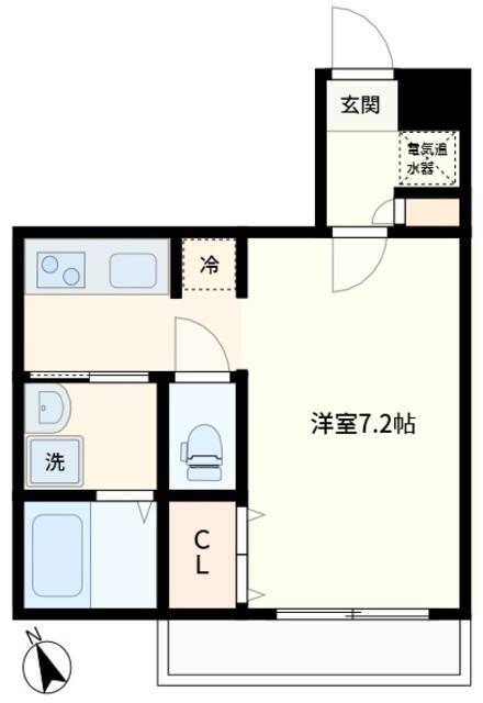 レガーロ武蔵中原(1K/1階)の間取り写真