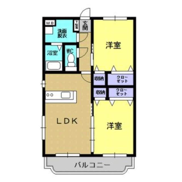はなみずきII番館(2LDK/3階)の間取り写真