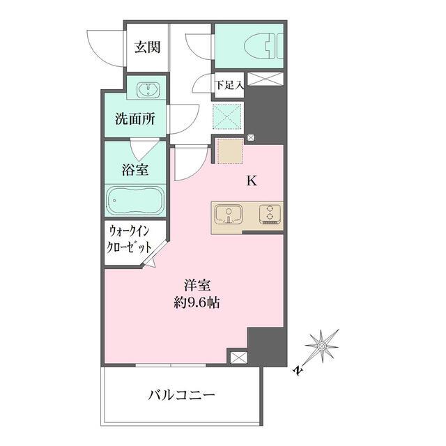 ザ・パークメゾン東大井(ワンルーム/2階)の間取り写真