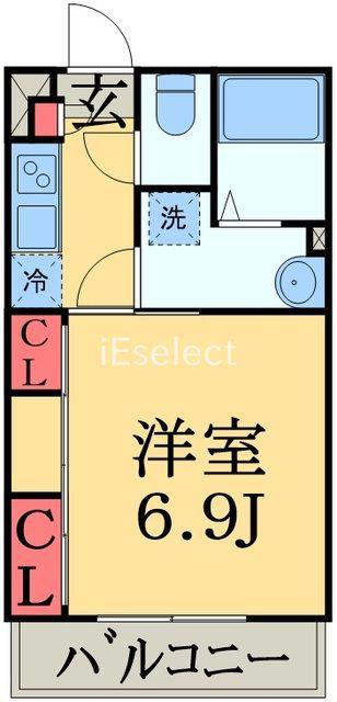 リブリ・検見川町(1K/3階)の間取り写真