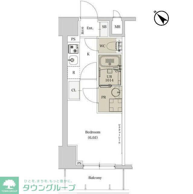 エスタート品川戸越II(1K/5階)の間取り写真