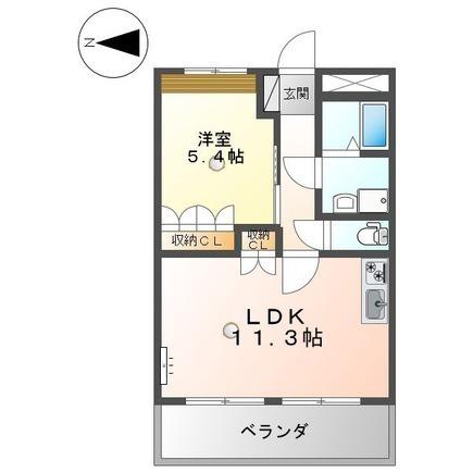ベルフィオーレ住吉(1LDK/2階)の間取り写真