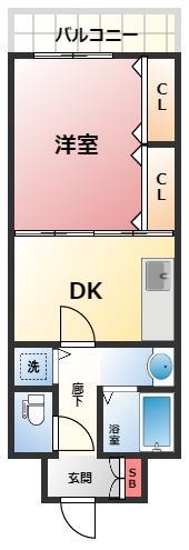 CUBICLE・F(1DK/11階)の間取り写真