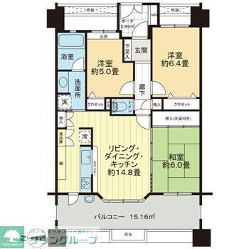 レクセルマンション京成高砂(3LDK/4階)の間取り写真