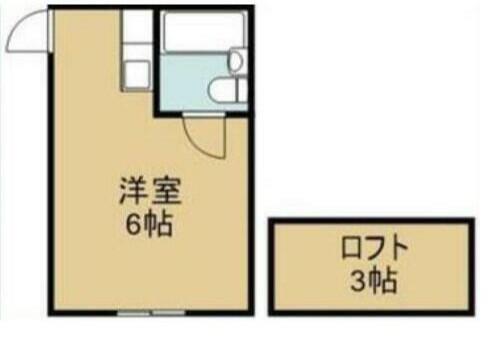 山丘ハイツ(ワンルーム/2階)の間取り写真