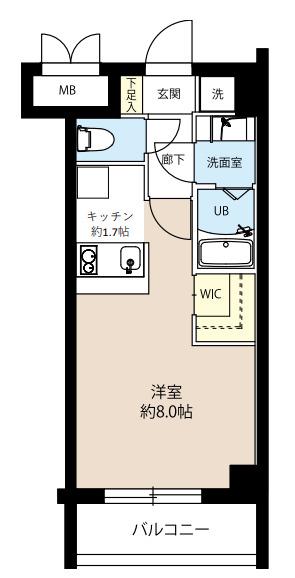 レオーネ王子飛鳥山(1K/4階)の間取り写真
