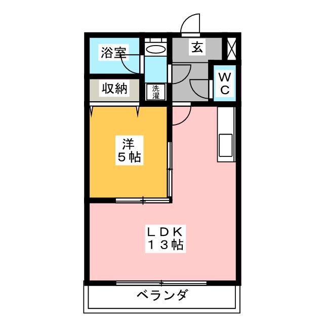 ファンテーヌ(1LDK/1階)の間取り写真