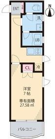 コリーナ代々木上原(1K/1階)の間取り写真