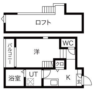 ラハト今池(ワンルーム/2階)の間取り写真
