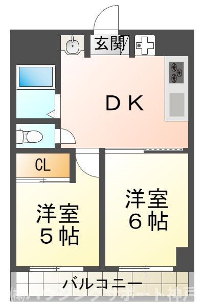 パセイオ・サンコー(2DK/3階)の間取り写真