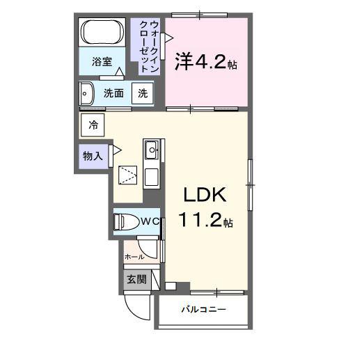 グレイス ヒルズ(1LDK/1階)の間取り写真