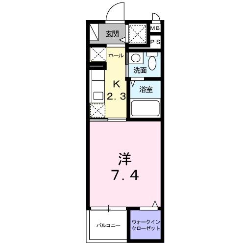 アプリコット野里(1K/3階)の間取り写真
