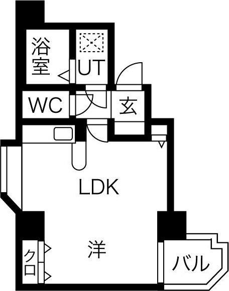 リラハイツ南2条(1DK/1階)の間取り写真