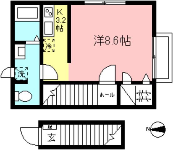リヴィエール(1K/2階)の間取り写真