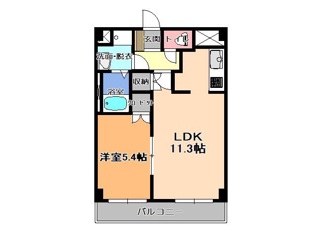グランコート下栗(1LDK/4階)の間取り写真