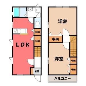 ファミーユ今泉(2LDK/1階)の間取り写真