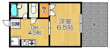 木村ハイツ(1DK/1階)の間取り写真