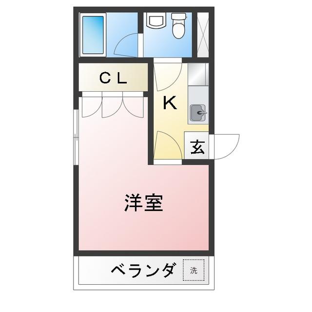 メゾネ-ドイナバ(1K/2階)の間取り写真
