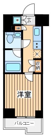 ルーブル川崎七番館(1K/4階)の間取り写真