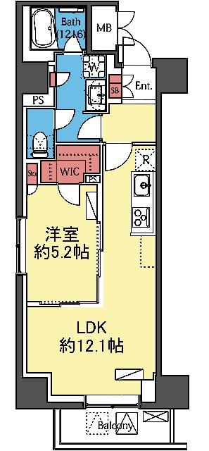SANKYO YOKOHAMA CAMPUS(1LDK/8階)の間取り写真