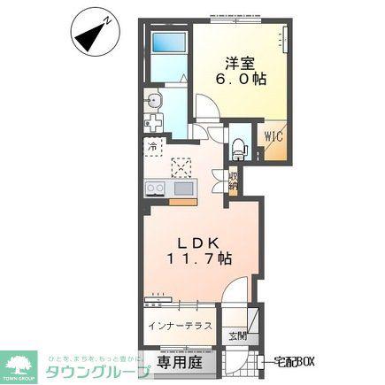 江田町アパート(1LDK/1階)の間取り写真