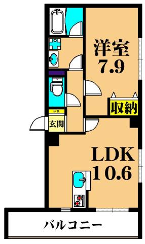 アミーゴ南馬込(1LDK/3階)の間取り写真