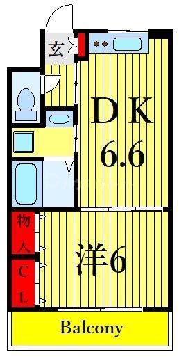 サンライズ(1DK/2階)の間取り写真