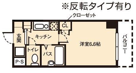 ドミール桜川II(1K/4階)の間取り写真