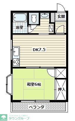 第3ハイム秋喜(1DK/1階)の間取り写真