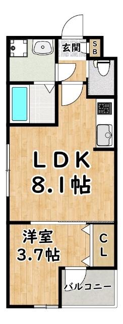 H-MAISON千船(1LDK/3階)の間取り写真