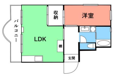 京王渕野辺マンション(1LDK/3階)の間取り写真