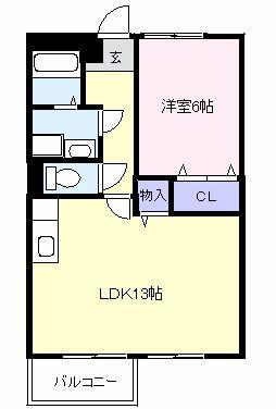 セピアコート(1LDK/1階)の間取り写真