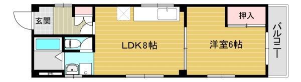 Jコート(1LDK/3階)の間取り写真