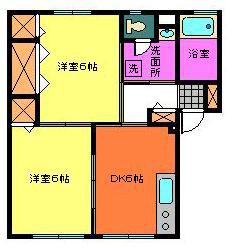 グレーテル大和田(2DK/1階)の間取り写真
