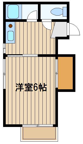 第6大永コーポ(1K/2階)の間取り写真