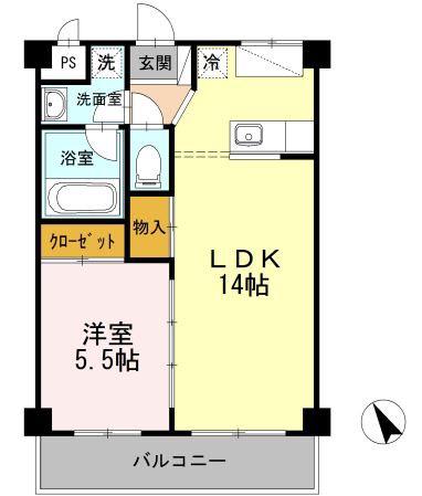 LIFE(1LDK/3階)の間取り写真