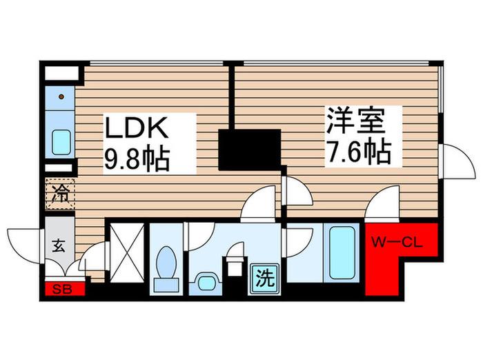 フルハウス門前仲町(1LDK/9階)の間取り写真