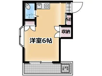 サンメゾン(ワンルーム/2階)の間取り写真