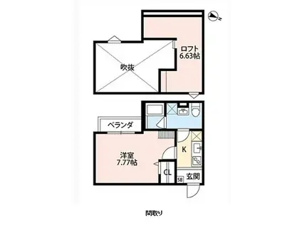ユースビレッジ東大阪角田(1K/1階)の間取り写真