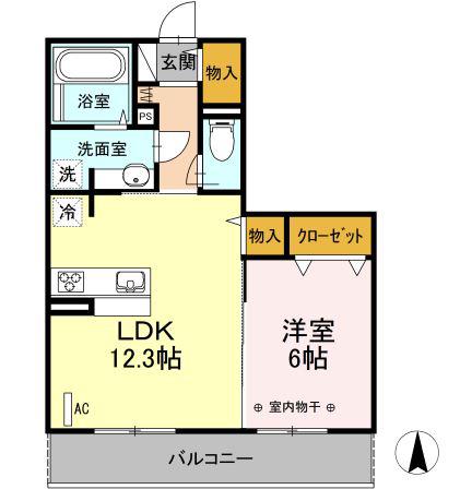 DL リーフガーデンIII(1LDK/2階)の間取り写真