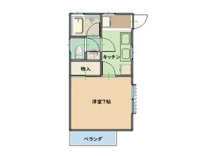 カンパネーレハウス(1K/1階)の間取り写真