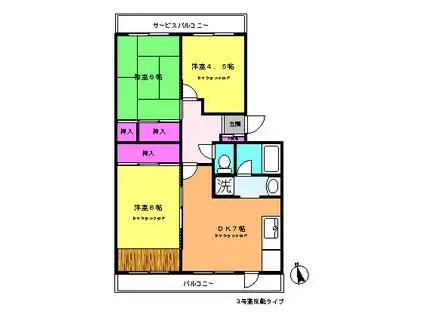 ファミールプラザ(3DK/2階)の間取り写真