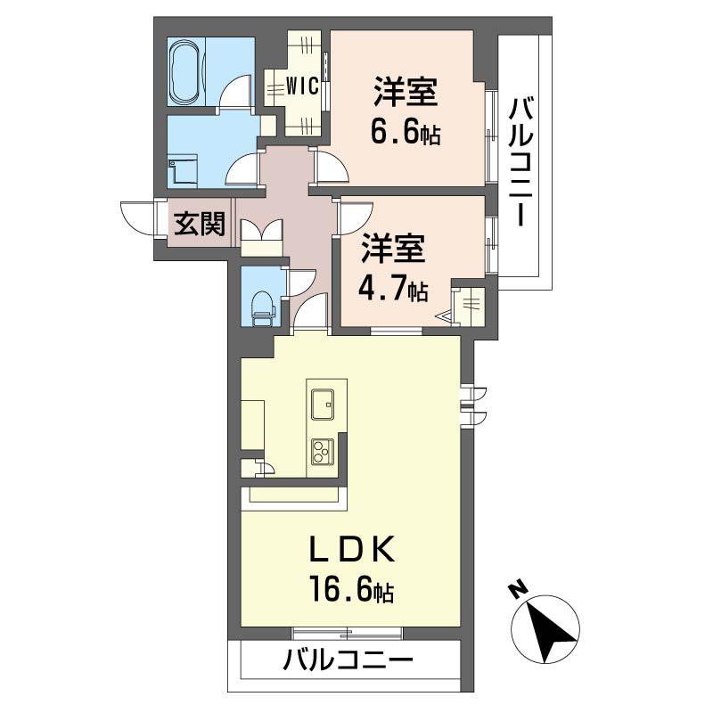アルステラ(2LDK/3階)の間取り写真