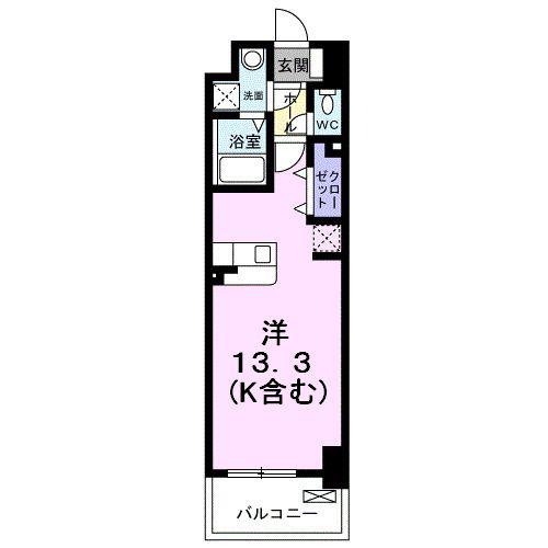 FLレジデンス1(ワンルーム/9階)の間取り写真