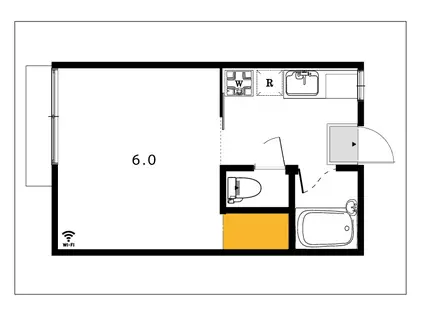 メゾンハゴロモ(1K/1階)の間取り写真