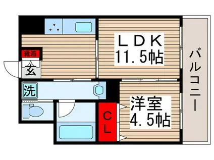 ファミリーコーポ南行商協ビル(1LDK/6階)の間取り写真