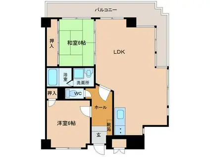 エムズフジタ(2LDK/6階)の間取り写真