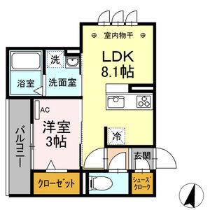 FELICE加納(1LDK/2階)の間取り写真