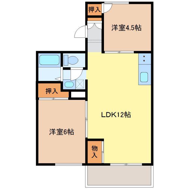 ホワイトコーポアサイII(2LDK/1階)の間取り写真