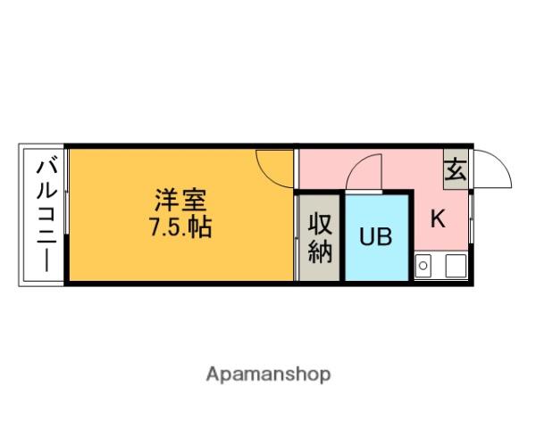 シャトルジュン(1K/2階)の間取り写真
